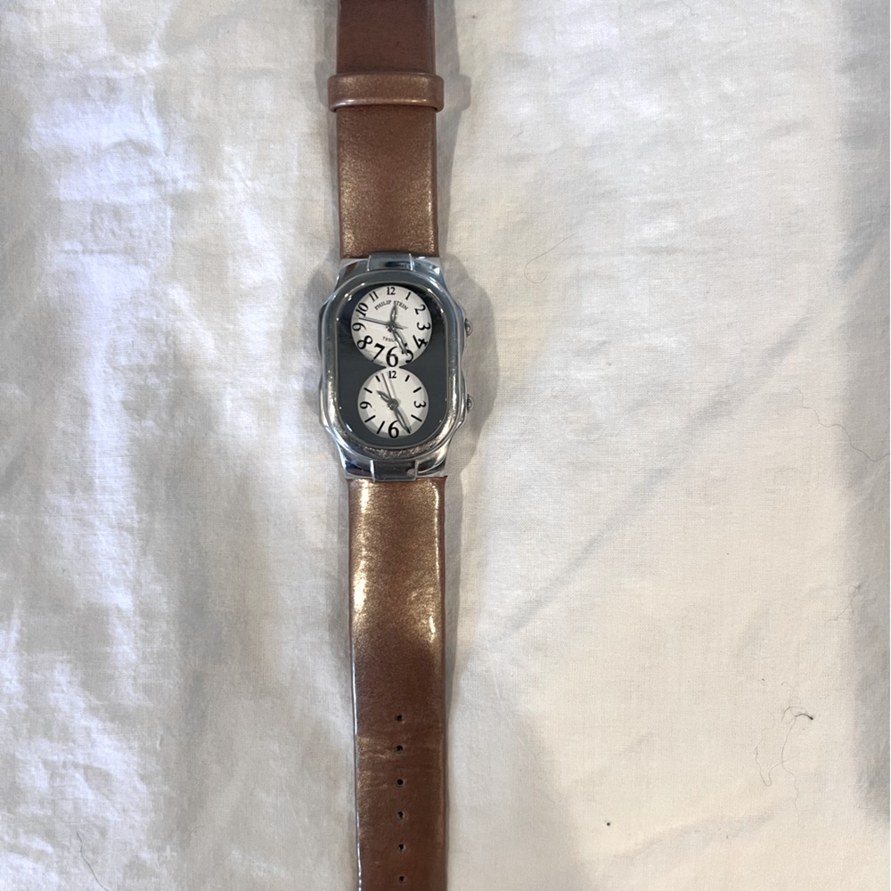 Philip stein silver watch
